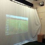 Golf simulator screen at the Ingrebourne complex